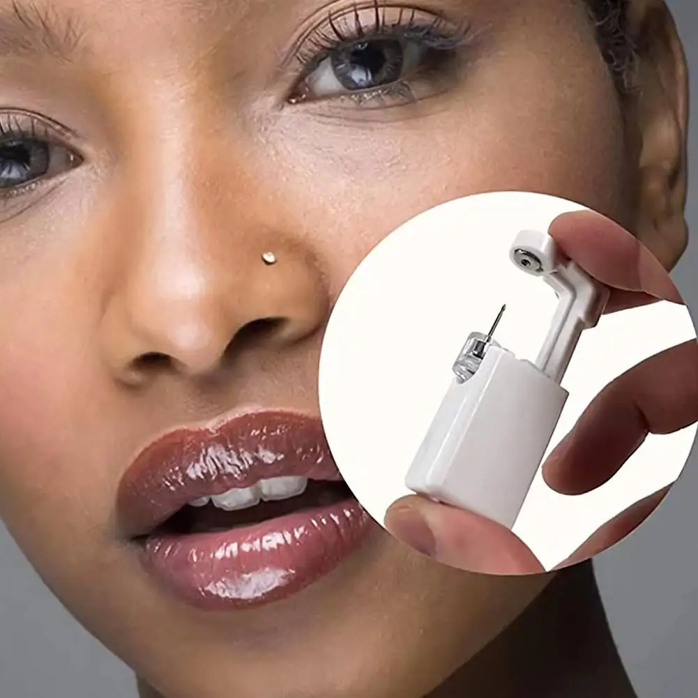 1PC Disposable Sterile Ear Piercing Unit Cartilage Helix Piercer Machine Tool Kit Gun With Self Earrings PAIN Tragus Pierci E0O5