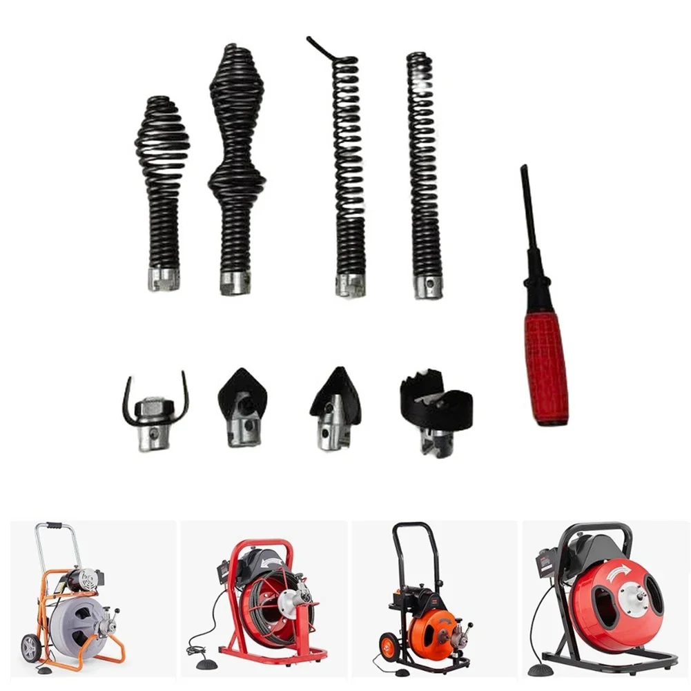 9-Piece Pipe Cleaner Cutter Accessories, Drain Cleaner Cutter Set For Ridgid C8 With 5/8" Shank Tools