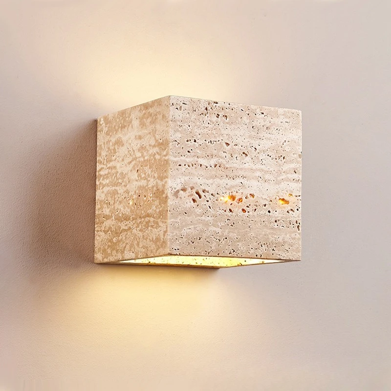 

Wabi-sabi style bedside bedside wall lamp yellow stone vintage homestay villa courtyard outdoor waterproof decorative lamps
