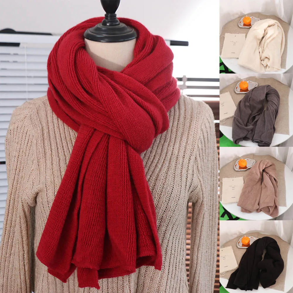 

Casual Solid Color Men Wool Scarf Soft Long Winter Cashmere Scarf Warm Simple Coldproof Scarf Gifts