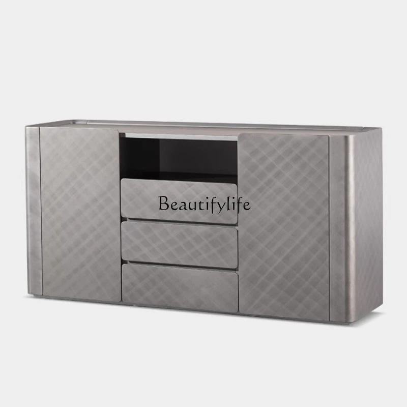 

05-Italian modern simple restaurant side cabinet against the wall storage floor cabinet