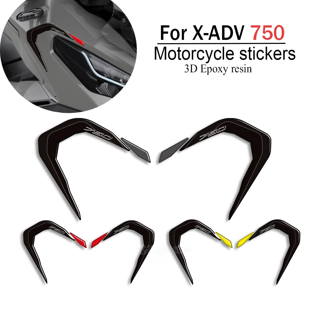 

3D Epoxy resin Motorcycle protector Tank Knee Pad Grips Gas Fuel Oil Stickers Decals For Honda X-ADV XADV X ADV 750 2024-