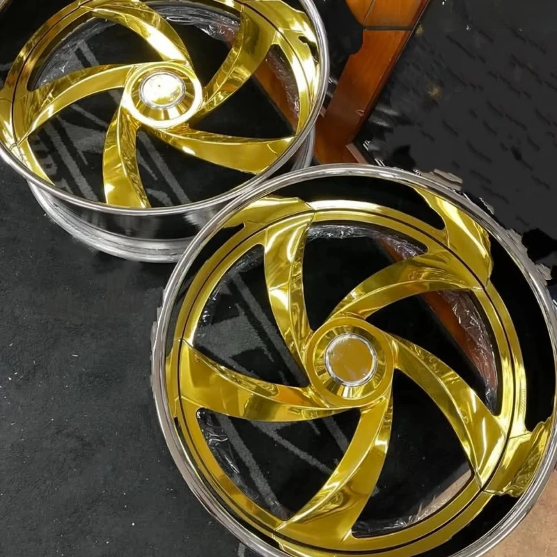Luxury 2 Piece 3 Piece Forged Alloy Wheels 22 24 26 Inch Gold Truck Wheel