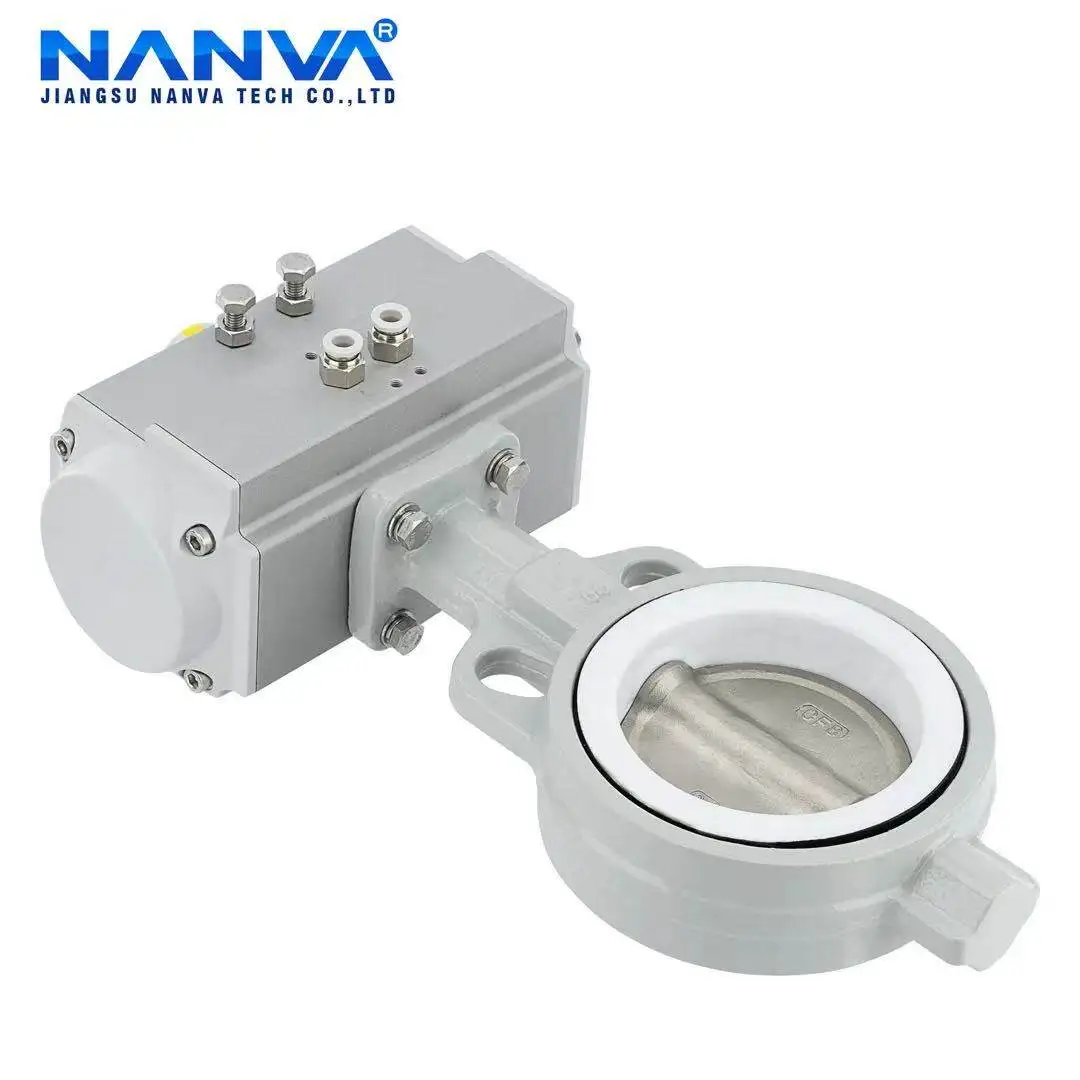 D617F-16QB Pneumatic Sealed Clip Butterfly Valve Ball iron