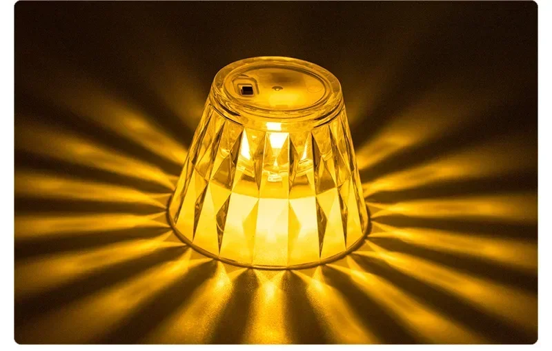 Mini Kristall Tischlampe Farbwechsel Batterie Nachttischlampe Nachtlicht für Tisch Abendessen Bar Schlafzimmer Party Weihnachten LED Nacht – Detail 9