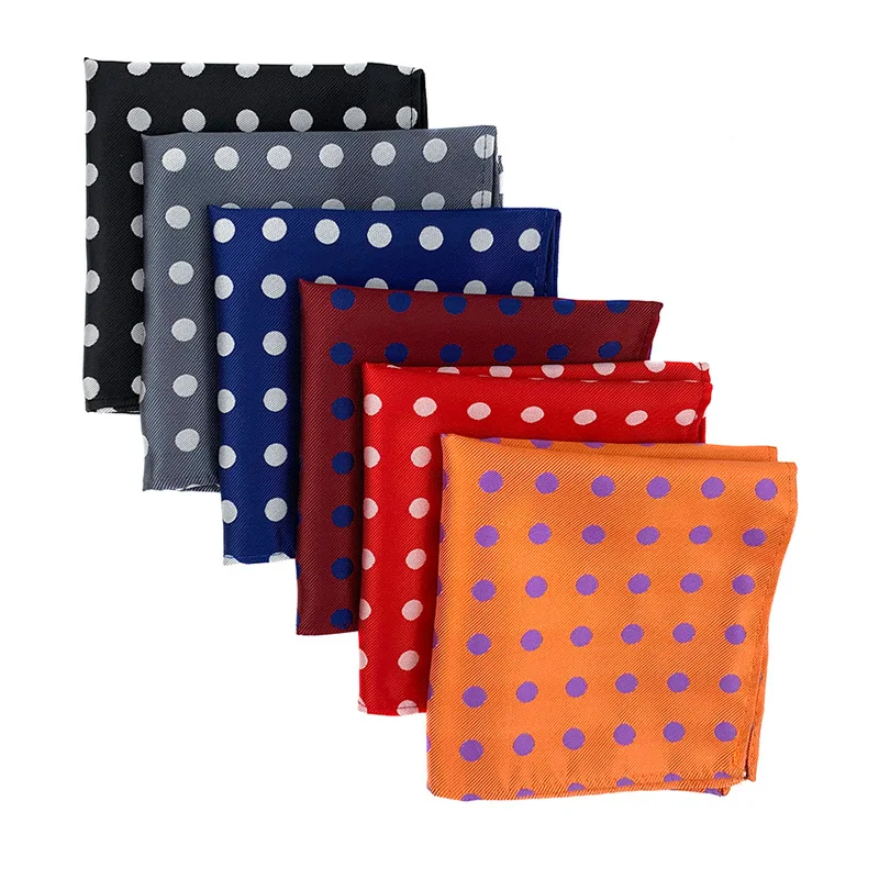 ポリエステルドットポケットチーフ男性スーツ装飾アクセサリースカーフハンカチメンズハンカチスクエアスカーフネッカチーフ