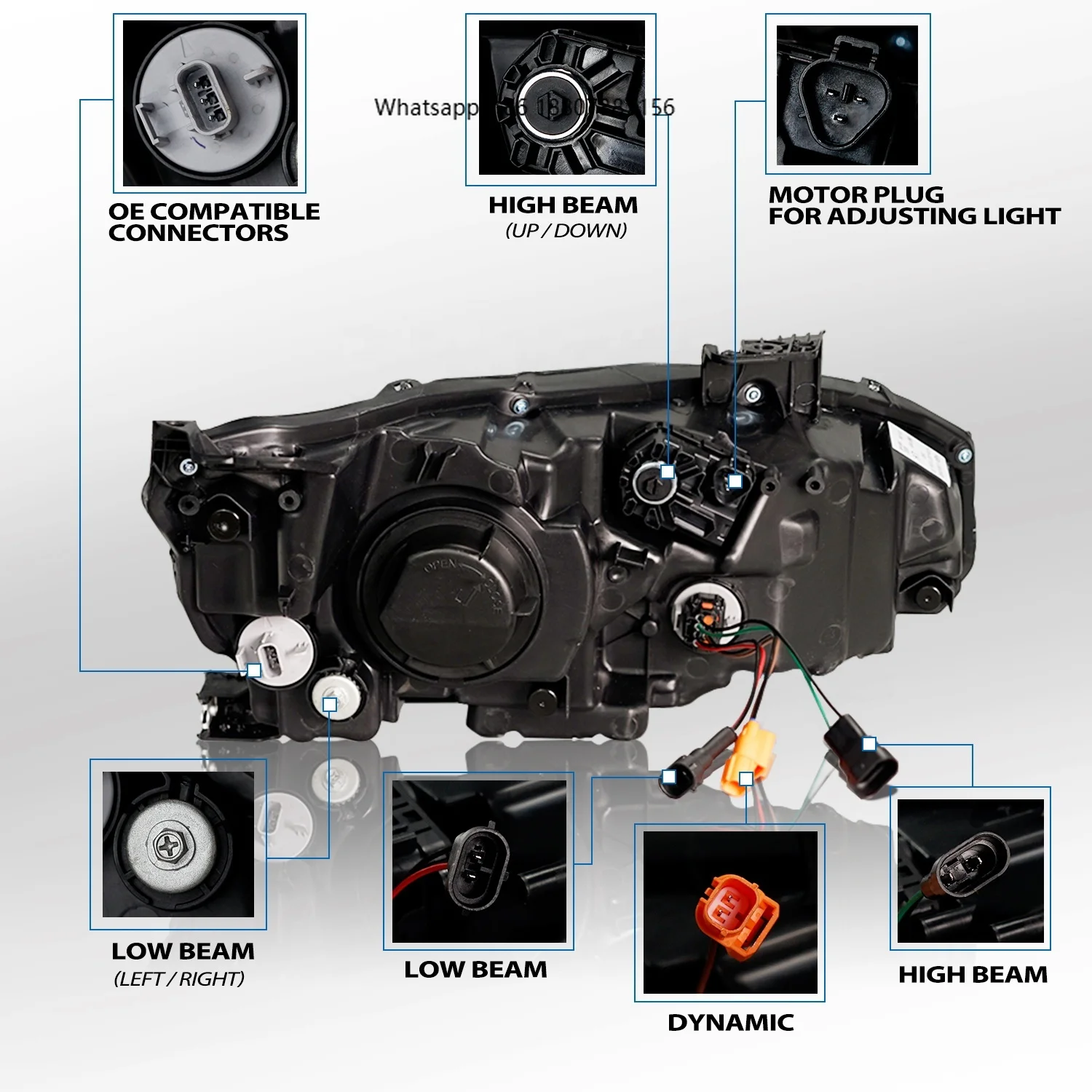 

Светодиодные фары Full LED для седанов и хэтчбеков 2016-2020 годов, 12В, 8000 люмен, с последовательными поворотниками, Plug & Play, DRL, цвет 6000K