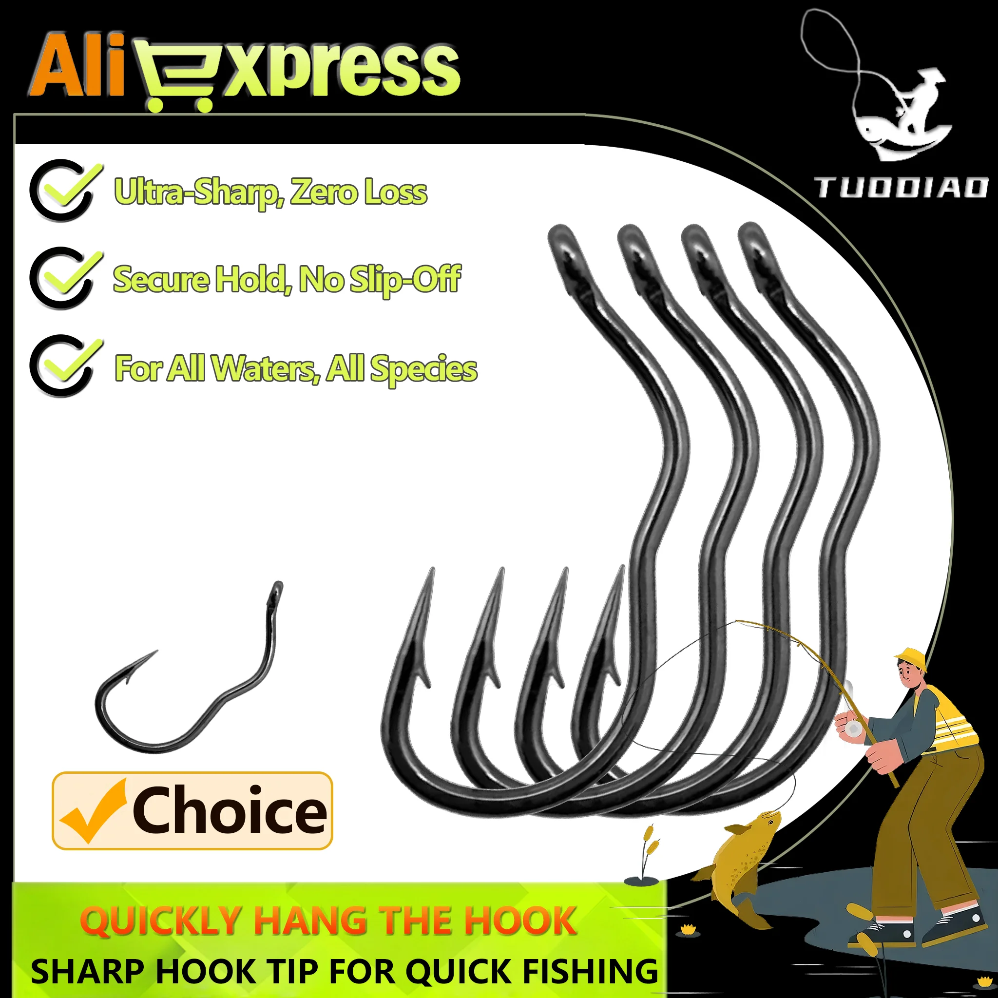 

[TUODIAO] Flip Hook High-Strength Sharp Point Self-Locking Anti-Slip Soft Bait Lure Fishing Hook