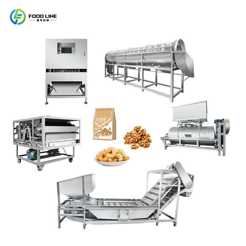 Customize Stainless Steel Nut Processing Line for Peanut Cashew Almond Food Production