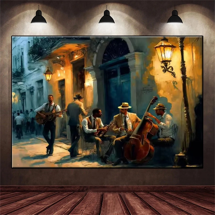 

Diamond Painting Jazz Street Performance Full Drill Square Round DIY Diamond Embroidery Cross Stitch Mosaic Home Decor
