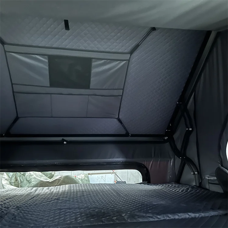 High Quality Outdoor Camping All Season Car Camping Aluminum Roof Tent Top Hard Shell with Light