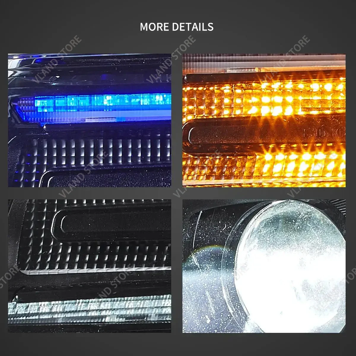 Vland 2014-2022 Grand Cherokee (WK2) LED Headlights With Startup Animation/ Blue DRL