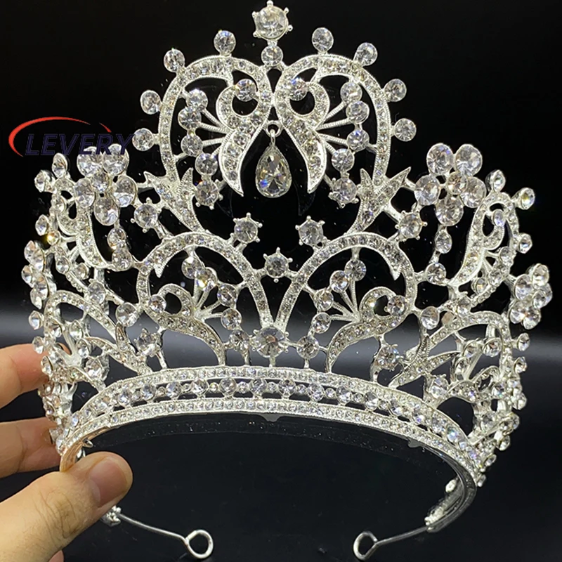 Levery Crystal Tiaras and Crowns for Women Rhinestone Headpiece Birthday Princess Crown