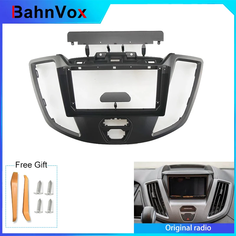 9 inch Android Car Radio frame for Ford Transit Van 2014-2018 2din Stereo GPS Fascia bezel Panel Adapter wire harness