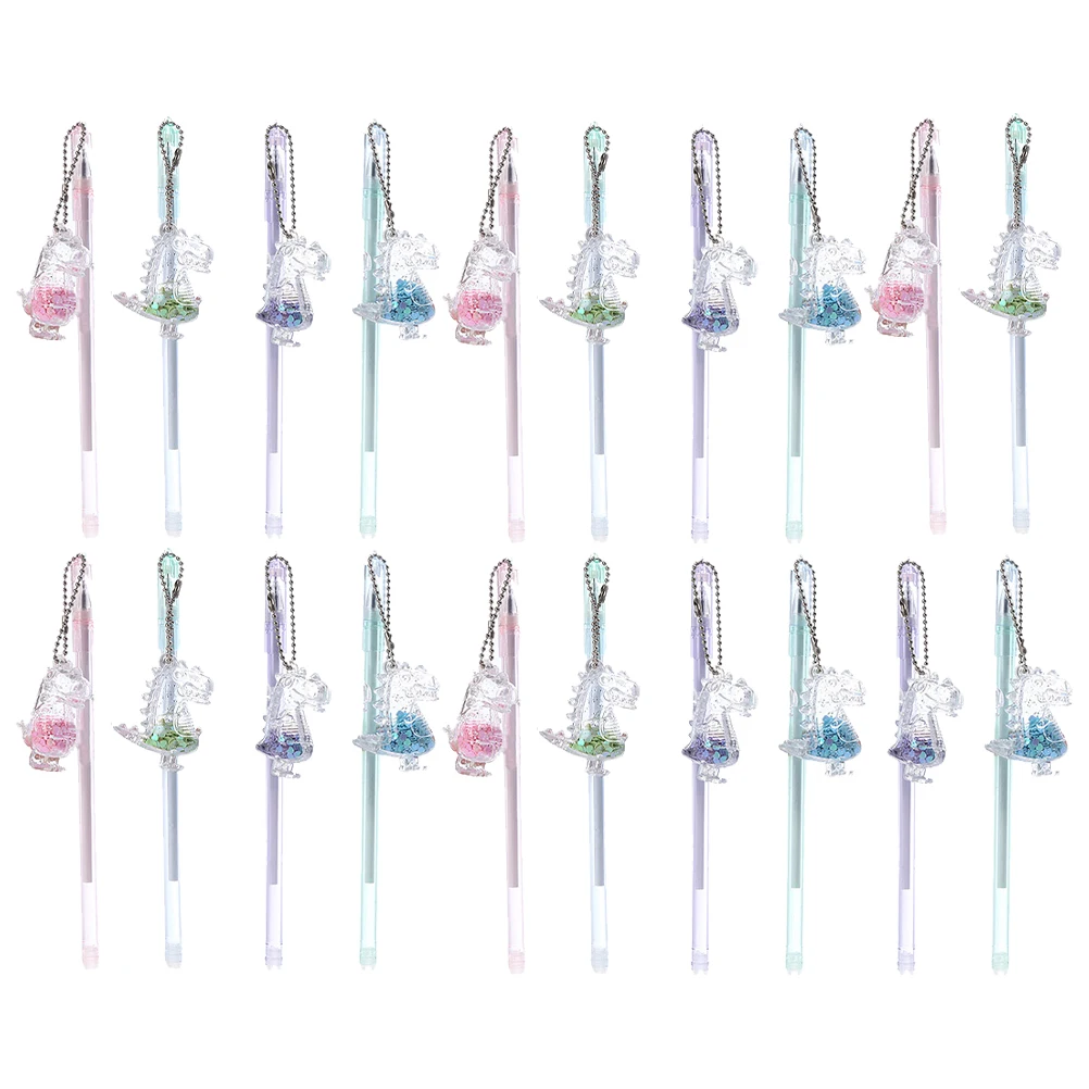 

20pcs Dinosaur Pendant Gel Creative Roller For Writing School Supplies Smooth Ink Students Plastic Pens Cartoon Signature Pens