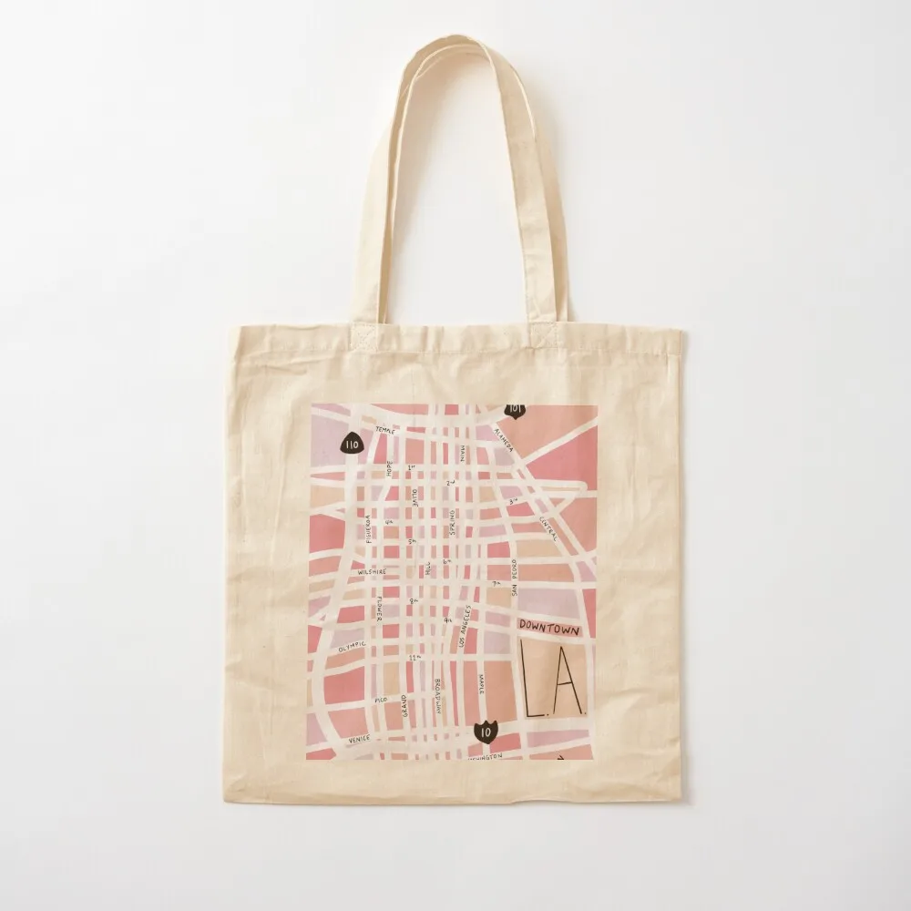 Downtown Los Angeles Map (Minimalist) Tote Bag Women's bags Lady bags supermarket folding bag