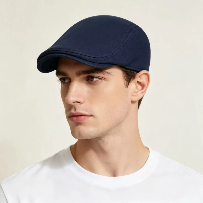 Cotton Newsboy Caps Men Women Hat Soft Casual Beret Solid Unisex Retro Hat Driver Flat Cap The waiter Cap