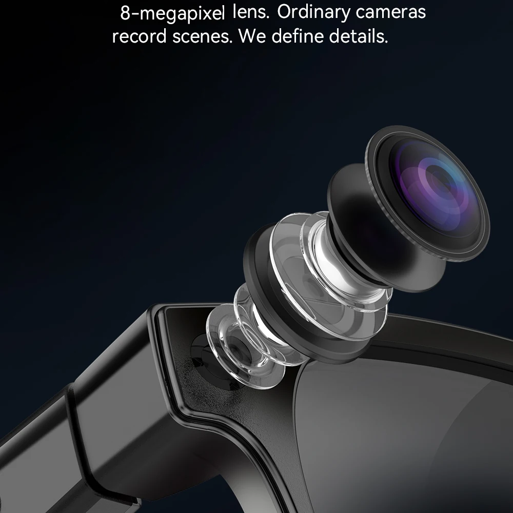 Smart Photo Glasses 800W Pixels Video Record Al Recognition Translation Blue Tooth Call Music Playing Al Interaction Sunglasses