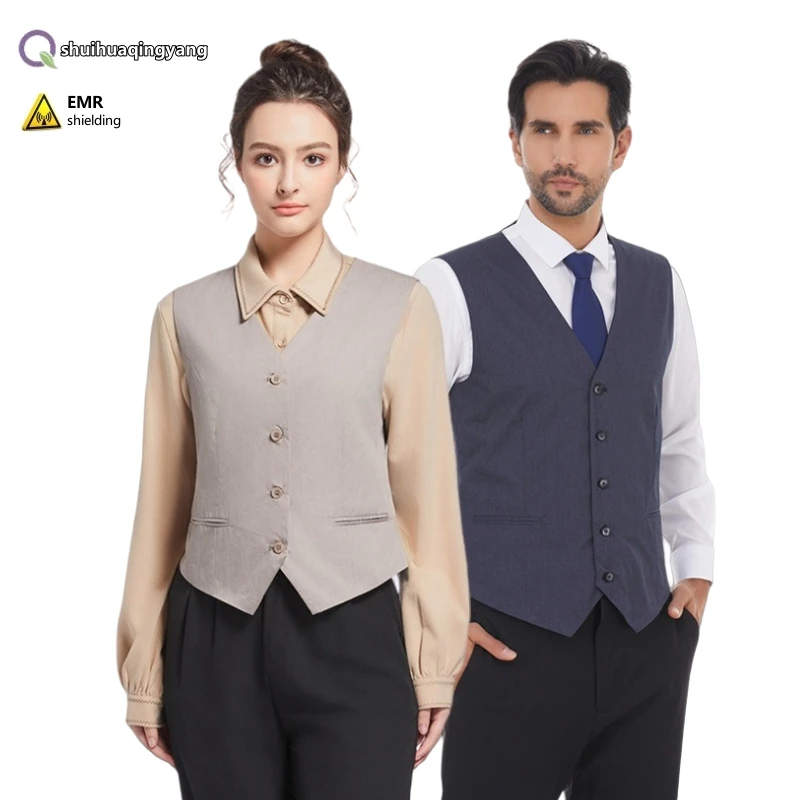 Authentic electromagnetic radiation protective metal fiber suit vests Bank, Office EMF shielding inner and outer wear work vest