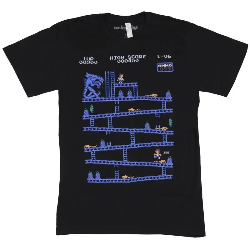 Aliens Mens T Shirt Stage One Video Game Screen Parody Image