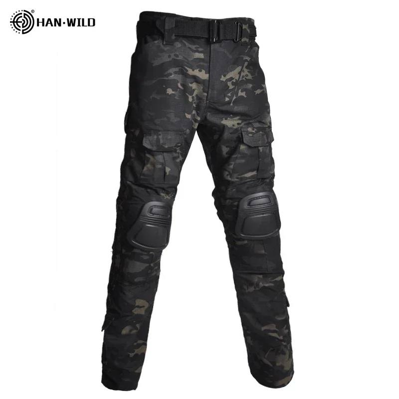 Men Tactical Pants Camouflage Uniform Trouser Hiking Pants Autumn Paintball Combat Cargo Pants with Knee Pads