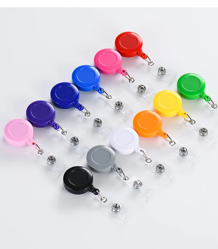 5pcs Retractable Badge Reel with Lanyard, Portable Chest ID Card Holder, Work Badge Reel for ID Card Cover