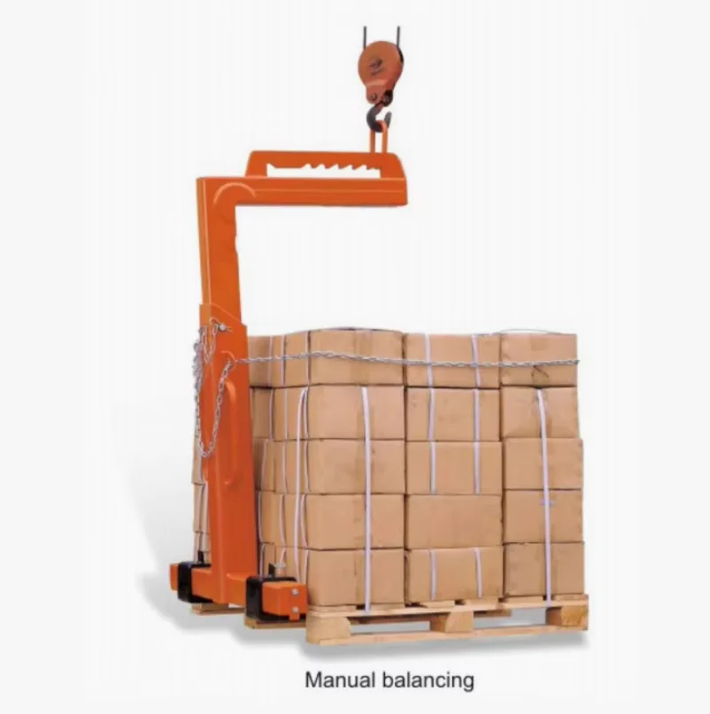 1T 2T 3T 5T Adjustable Width & Height Cross Beam Pallet Fork, Manual Self-Balancing Forklift Lifter with Self-Balancing Head