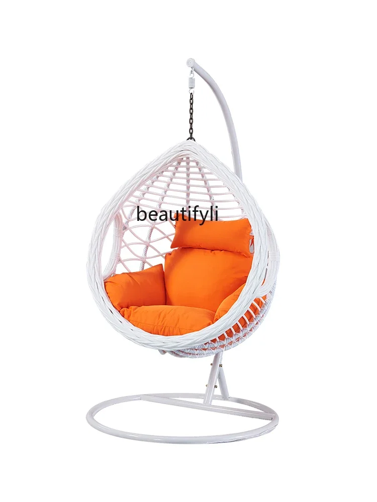 

Hanging Basket Rattan Chair Glider Floor Lazy Balcony Hammock Swing Cradle Chair