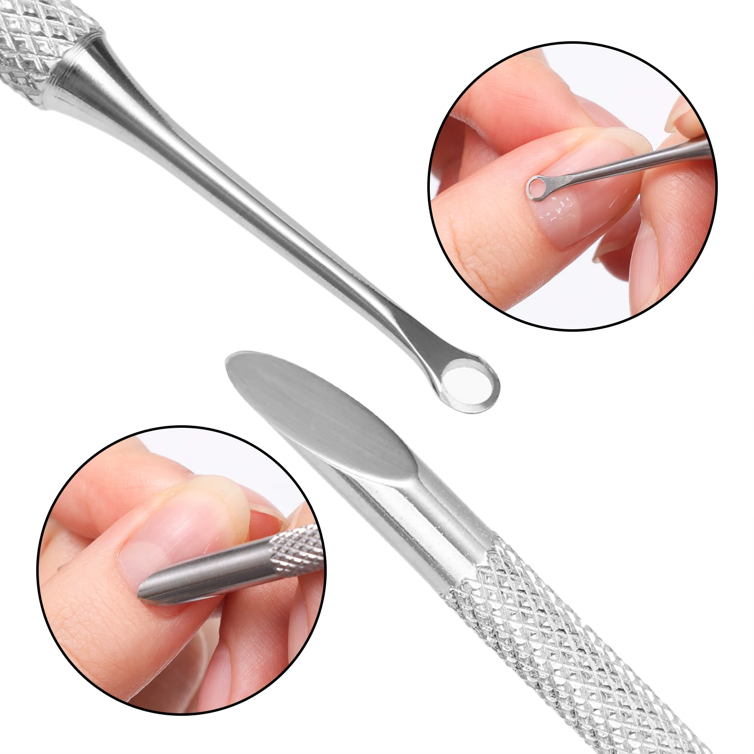 Stainless Steel Metal Nails Cuticle Pusher Double Sided Dead Skin Trimmer Remover Nails File Manicure Art Pedicure Care Tools