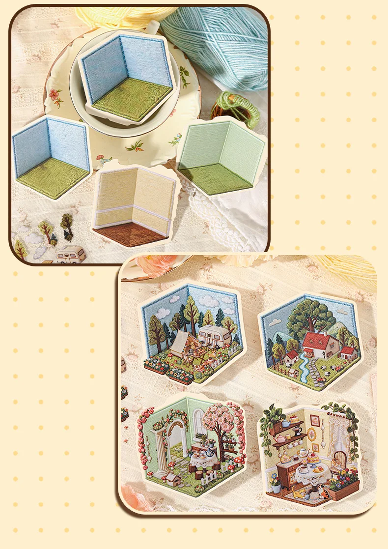 1pack/2pack Exquisite Spring Series Scene Sticker Pack Spring Theme Journal Collage Materials 4 Styles