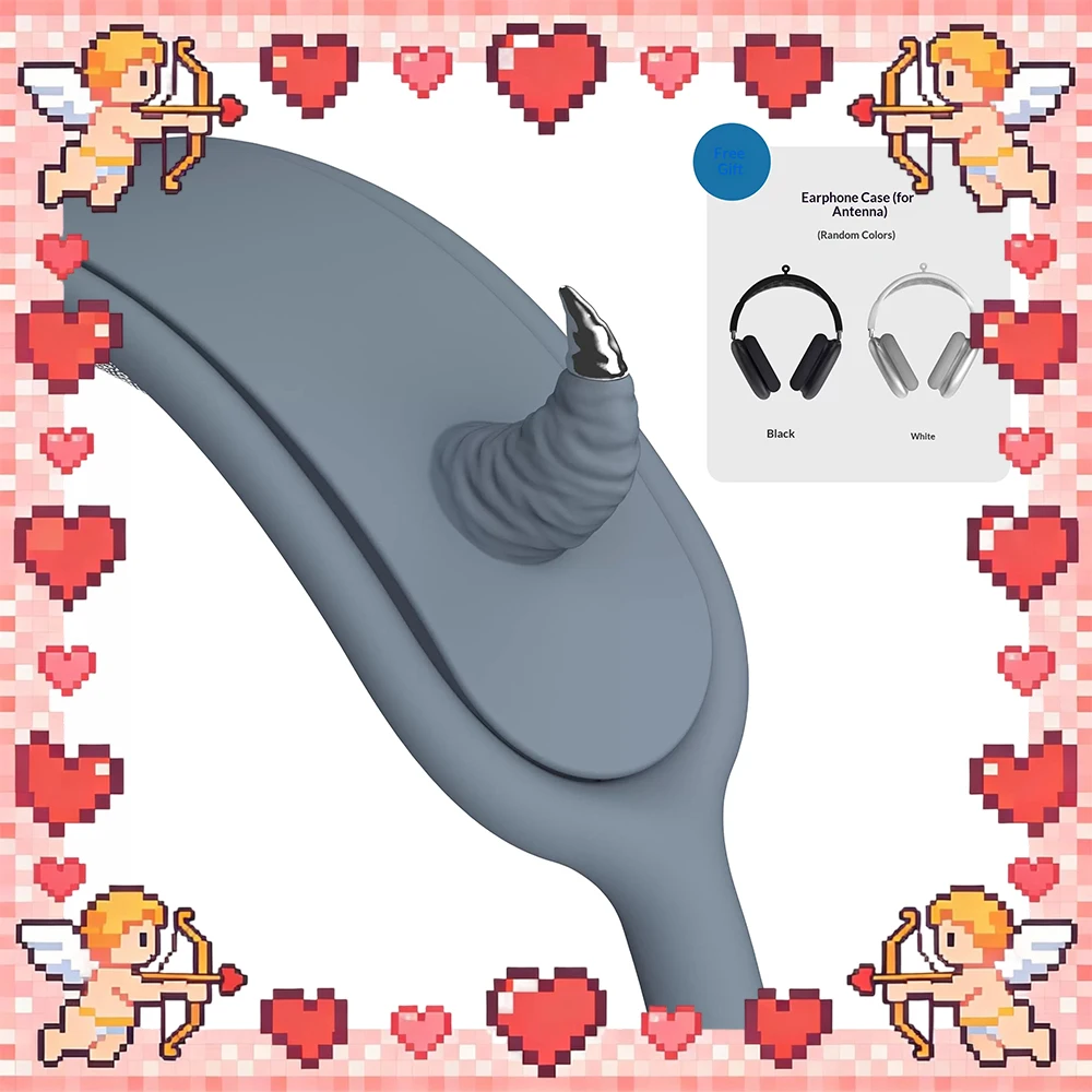 XKSU Devil's Horn Geometric Headphone Case For Airpodsmax Soft Silica Gel Earphone Protective Case Electroplating Silver Gifts