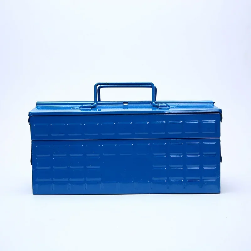 Metal Toolbox Tray Cantilever Steel 3-Portable Tool Box Tool Storage Organizers for Home Electrician Hardware Repair 34x16x15cm