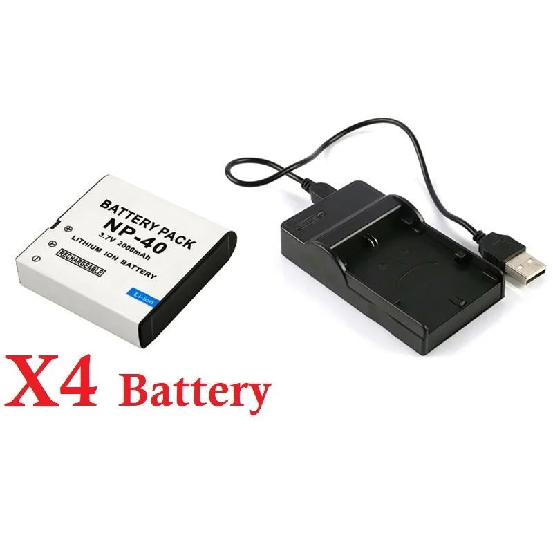 2000mAh NP-40 NP40 CNP-40 バッテリー + 充電器カシオ Exilim EX-Z600