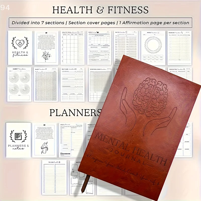 Mood Tracking Journal for Anxiety & ADHD; Guided Mental Health Planner for Positivity
