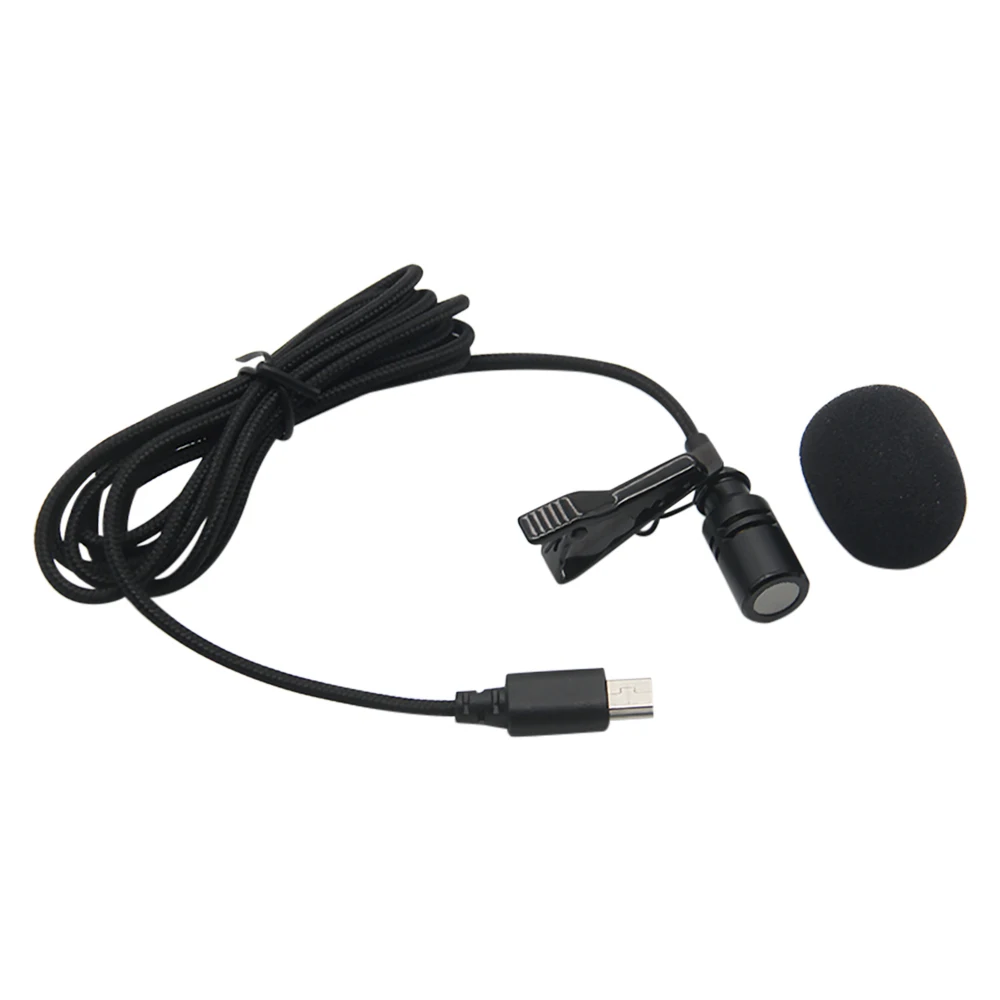 1pc Camera Mini USB Lapel Microphone Outdoor Sports DV Lavalier Mic Portable External Stereo Microphones for Sports Camera Phone