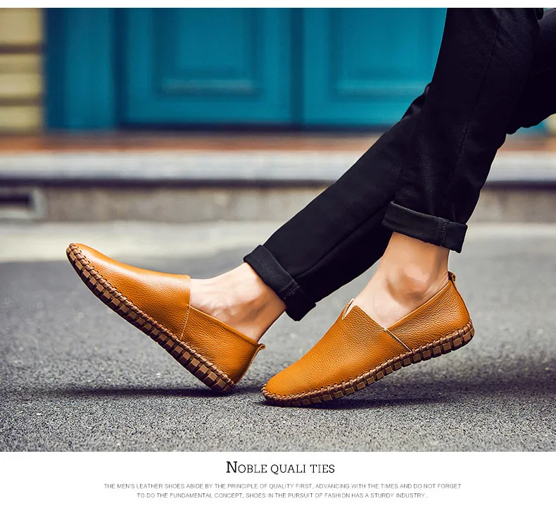Mode männer Fahren Schuhe Handgemachte Leder Männer Müßiggänger Weiche Atmungsaktive männer Casual Schuhe Zapatillas Hombre Große Größe 38-48 – Detail 11