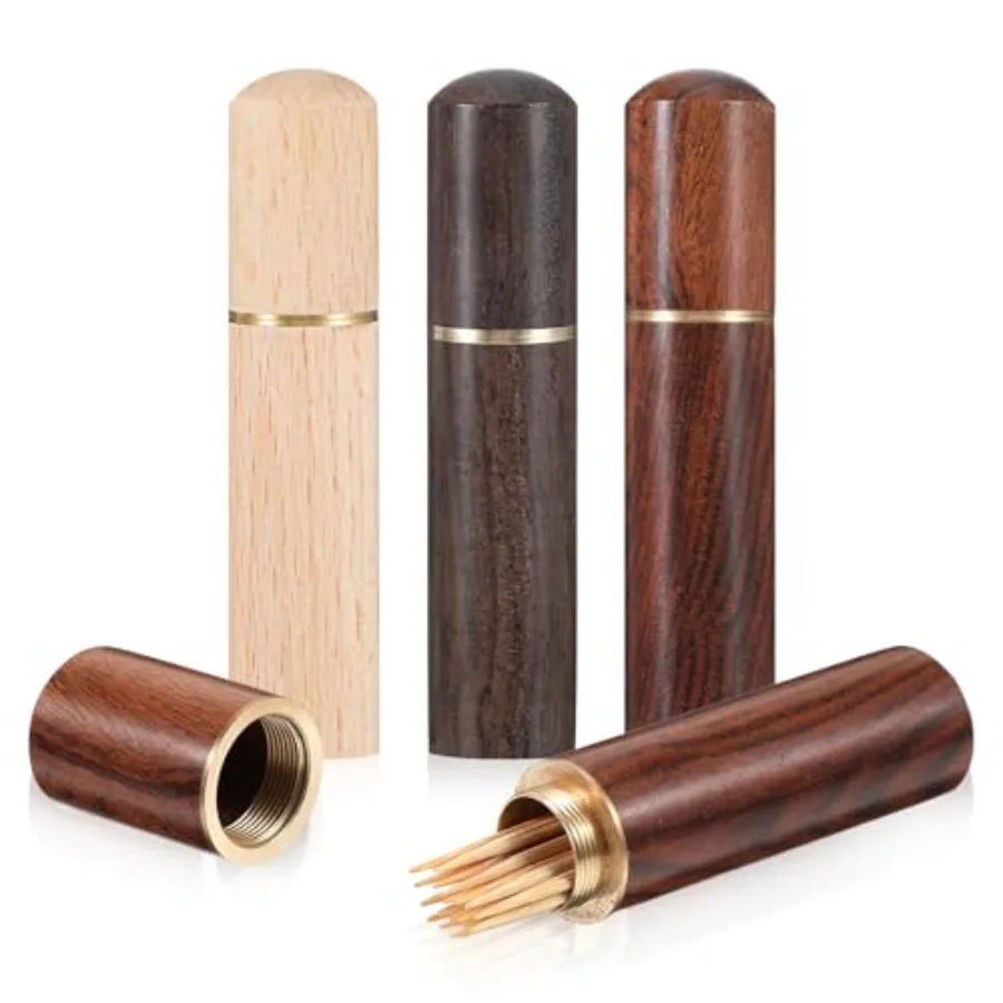 3 Packs Toothpick Holder Portable Wood Toothpick Case Waterproof Craft Toothpick Mini Toothpick Box Toothpick Dispenser Toothpi