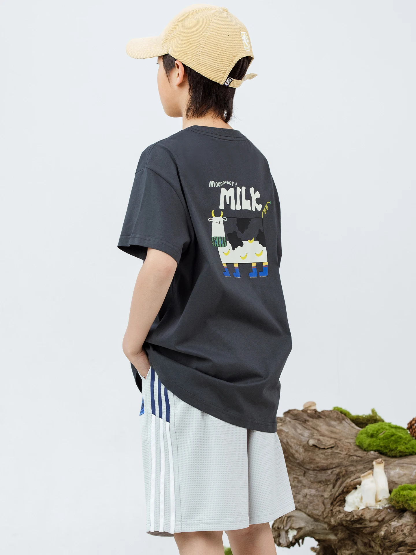 Free Breath Cotton Children's Short Sleeve T-Shirt round Neck Outdoor Clothing Spring Summer Print Unisex Kids' Top