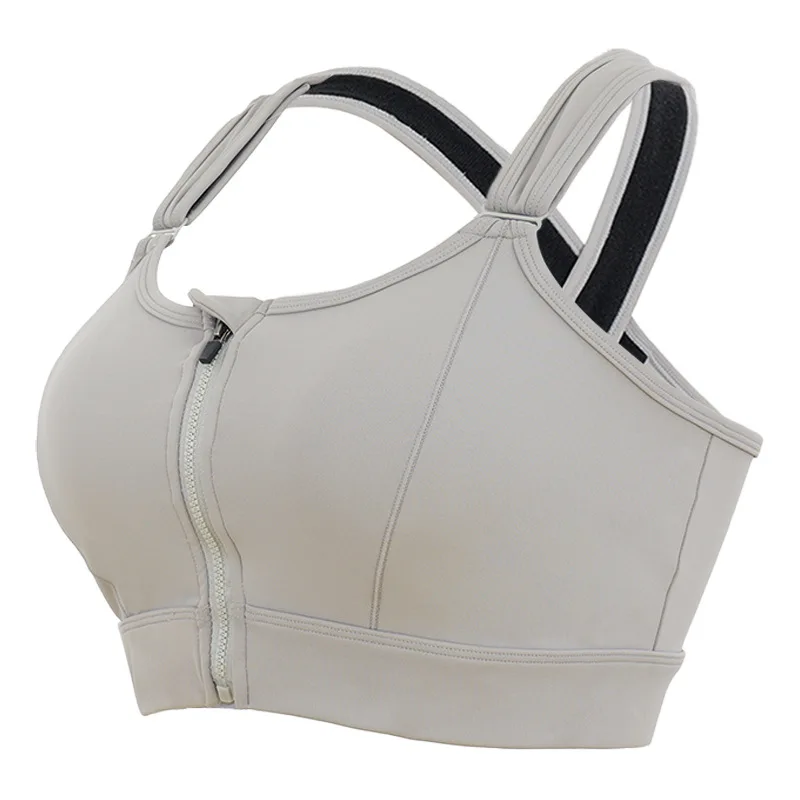 حمالة صدر رياضية للنساء، مقاومة للصدمات، عالية الكثافة، سحاب أمامي، أشرطة قابلة للتعديل، ظهر جميل، الجري، اللياقة البدنية، سترة اليوغا B #5