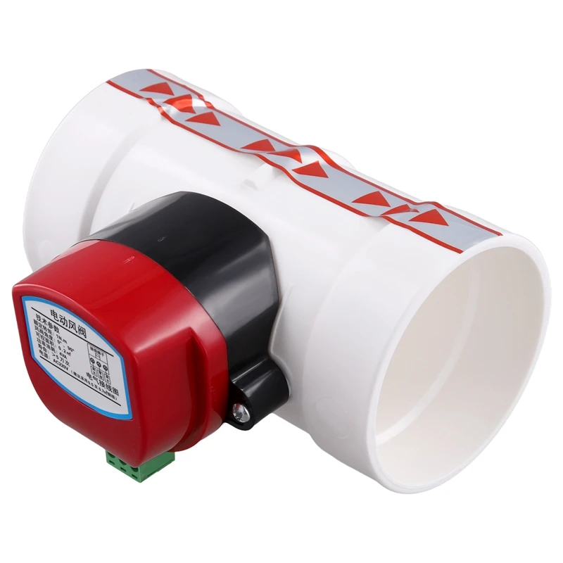 AT14 Plastic Motorized Damper PVC Check Valve Air Duct Volume Controller For Ventilation Pipe 220VAC