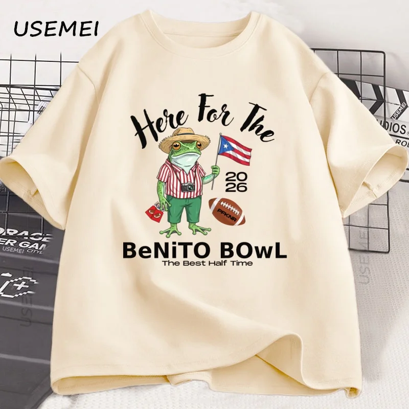 هنا لBeniito Bowl تي شيرت بورتوريكو لكرة القدم تي شيرت باد باني سوبر بول 2026 أفضل المشجعين نصف الوقت تي شيرت الشارع الشهير