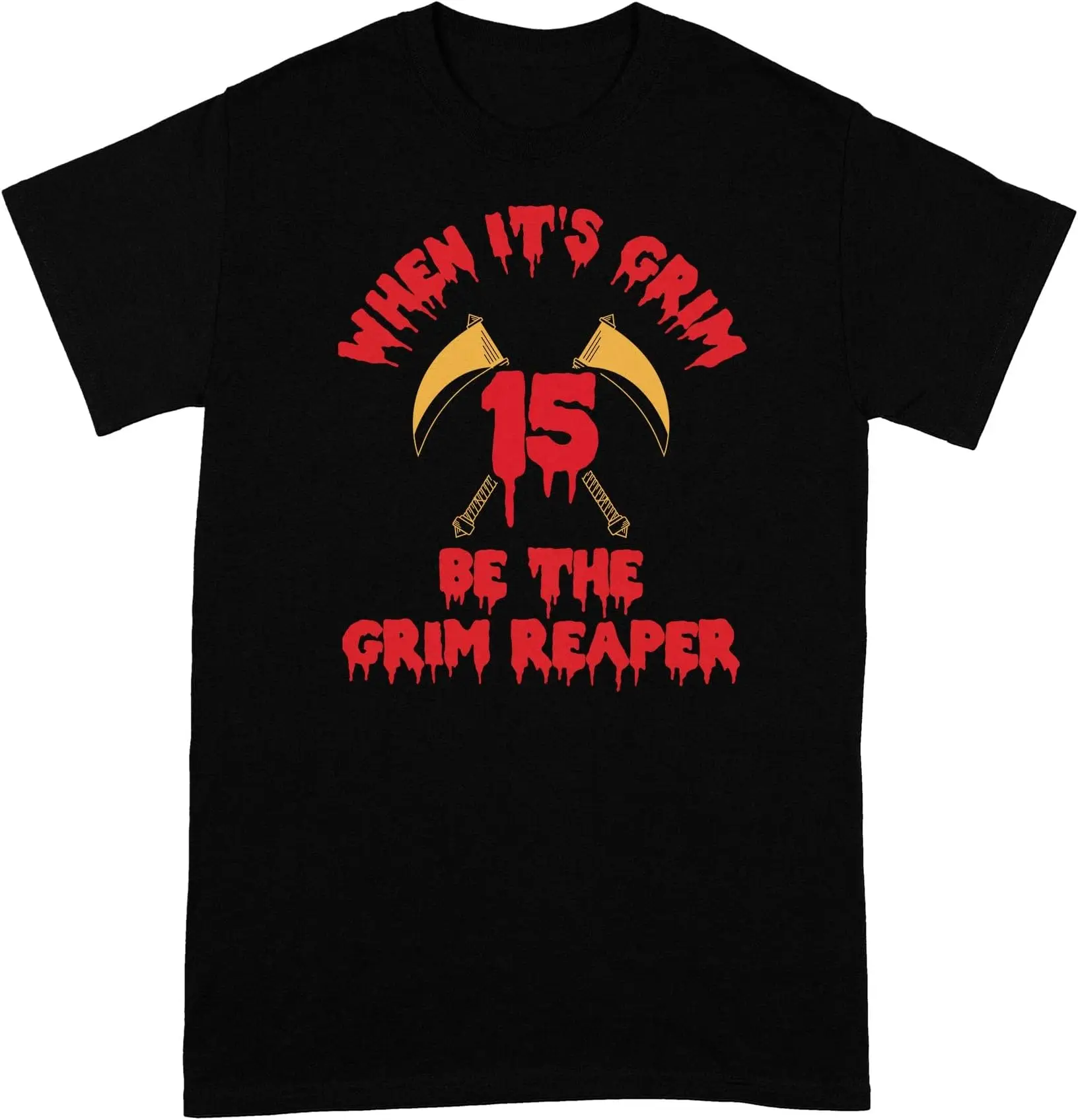 When its Grim be The Grim Reaper Shirt Andy Reid Tees High Quality 100%Cotton Short Sleeve