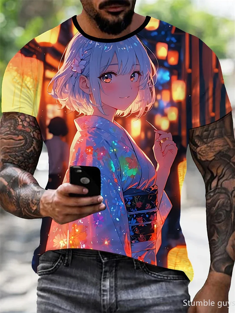 2026 Neue Herren Mode Sport-Trikot T-Shirt Sommer Anime Locker Kurzarm Bequem Leicht Übergroße Oberteile