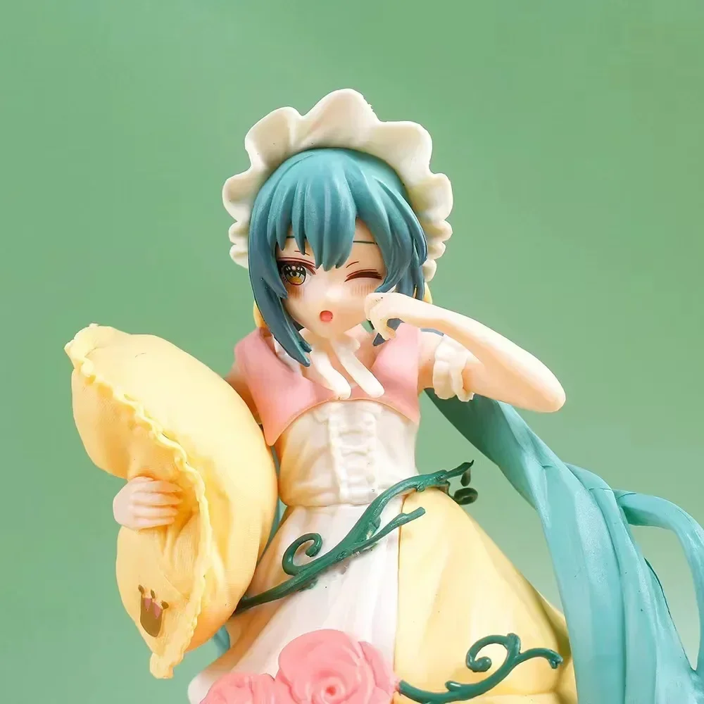 Bandai 21CM Hatsune Miku Anime Figure Fairy Mirror Sleeping Beauty Peripheral Figures Car Ornaments Model Decoration Toys Gift