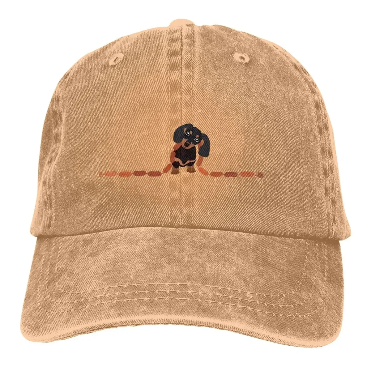 Dachshund Cute Dog Lovers Denim Washed Men's Baseball Cap Trucker Snapback Caps Dad Hat Golf Hats One Size