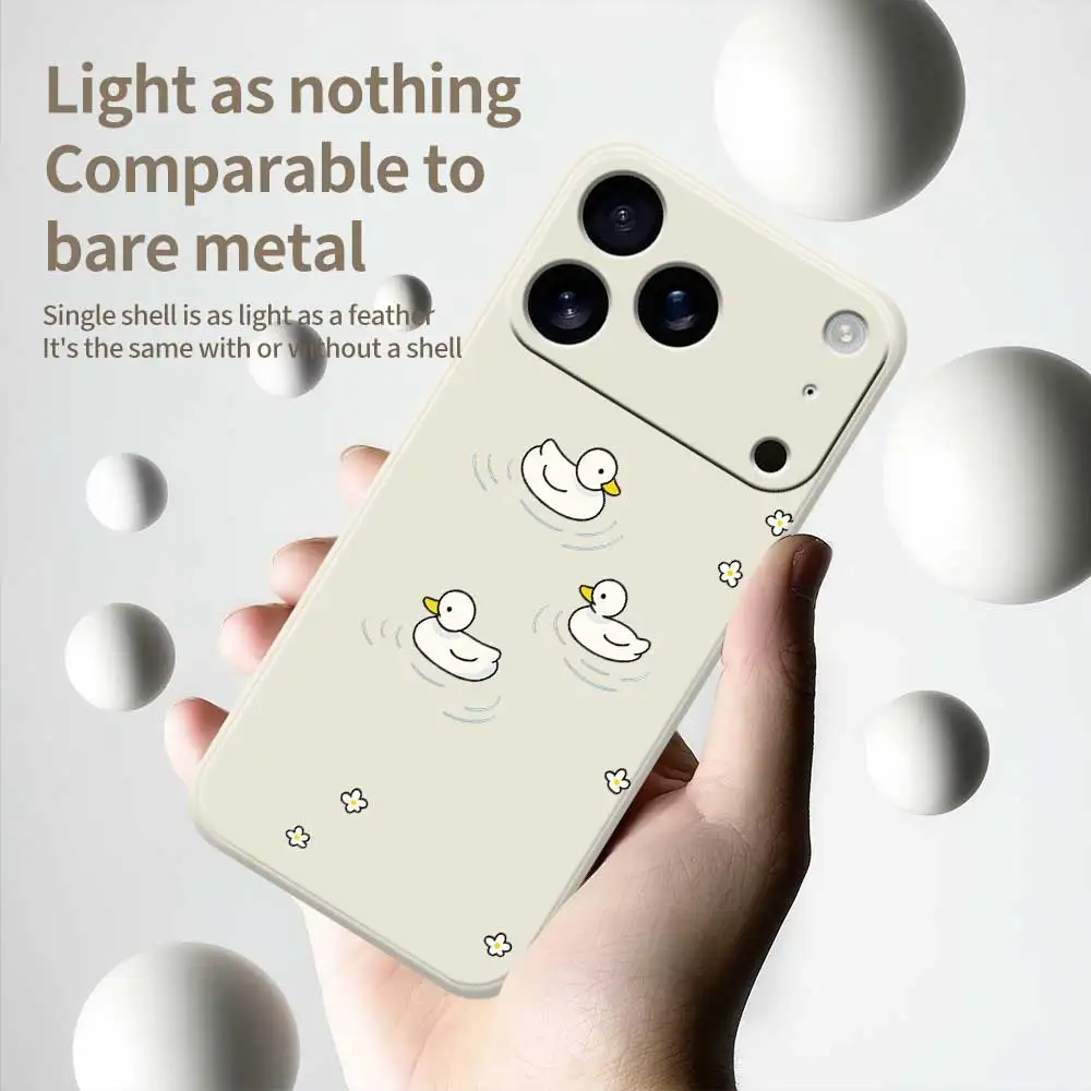 귀여운 오리 폰 케이스 아이폰 17 프로 맥스 17 에어 16 15 14 플러스 13 12 11 프로 맥스 XS 맥스 XR 7 8 플러스 16E 실리콘 소프트 커버