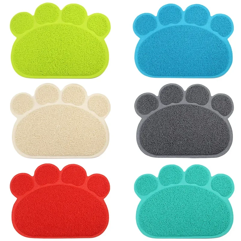 Pet Dog Cat Feeding Mat Dog Paw Shape Pet Bed Mat Dish Bowl Food Water Feed Wipe Easy Cleaning Pad  dog accessories