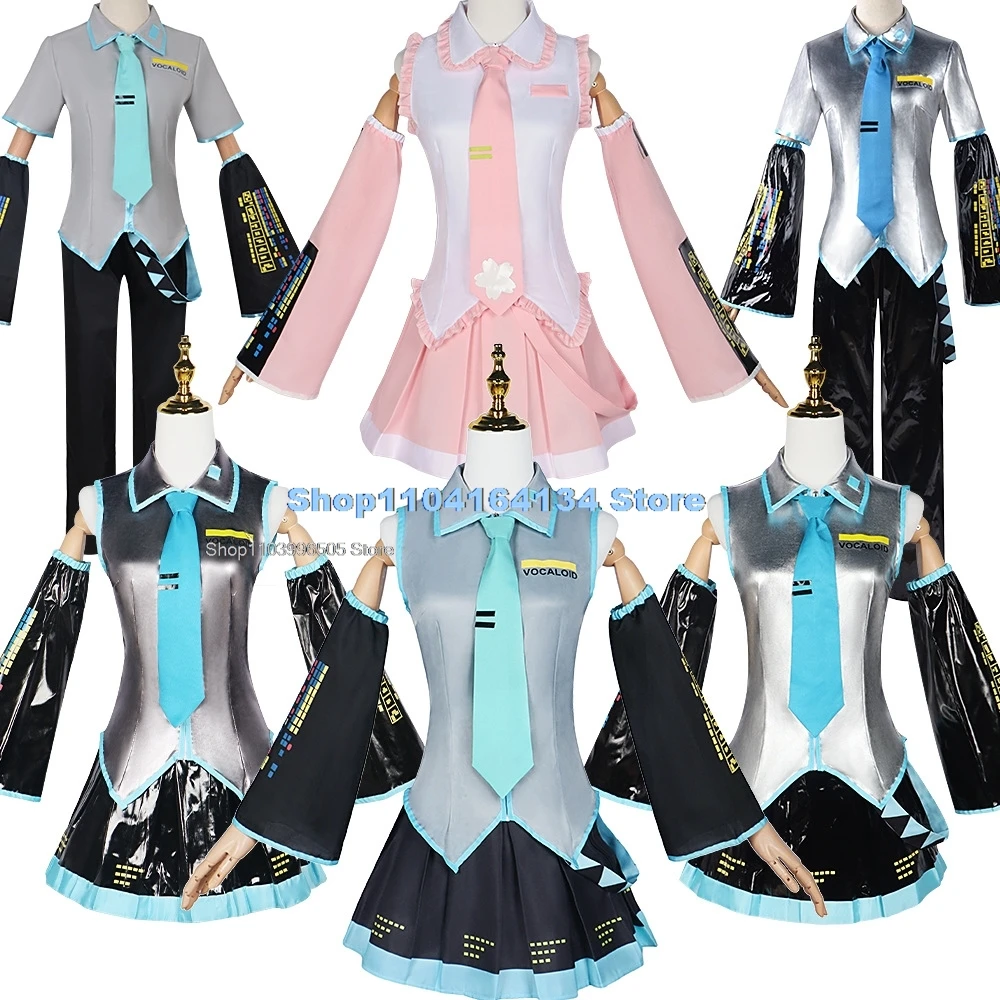 

Mikuu Косплей Полный комплект Серебряный кожаный тканевый костюм Mikuu Косплей головной убор костюм наряд JK матросское платье школьная форма