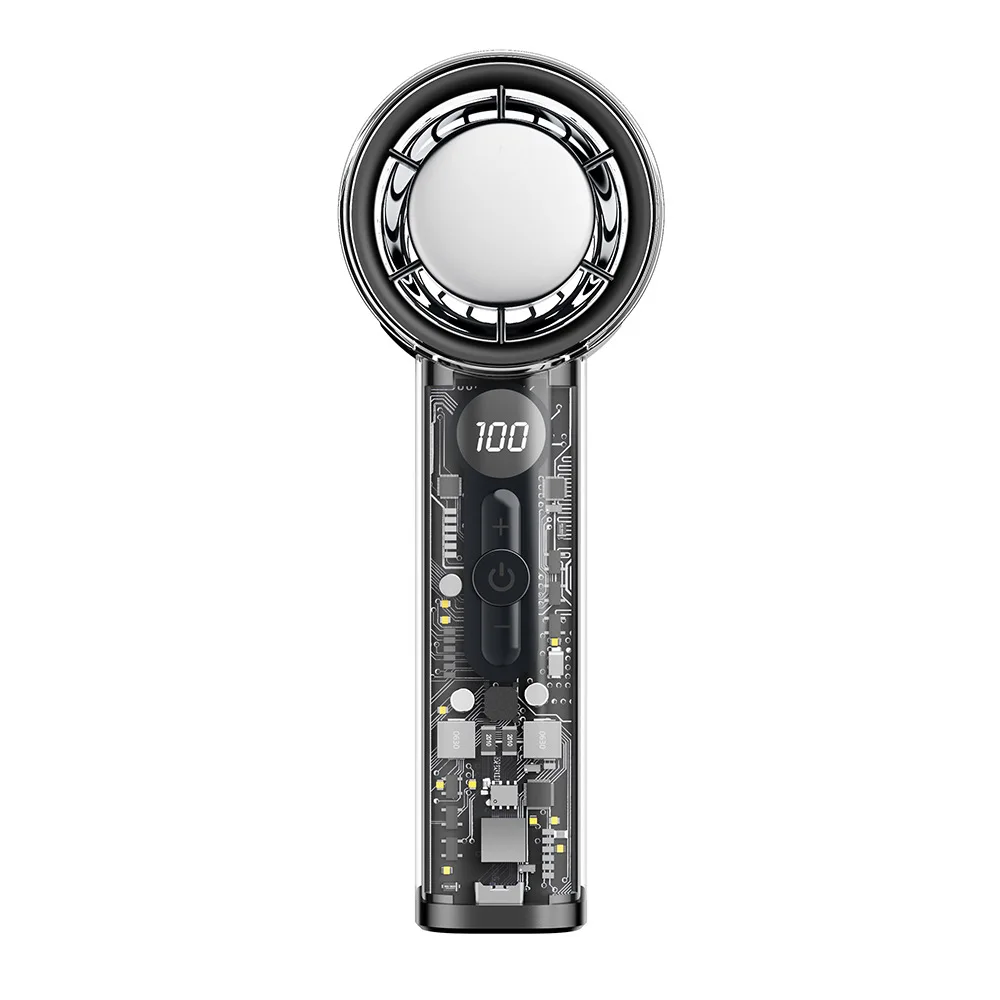 Suitable forWerther Sega Handheld Fan Ice Cold Compress High Speed USB Handheld Turbo Transparent Mecha Wind Summer Small Fan