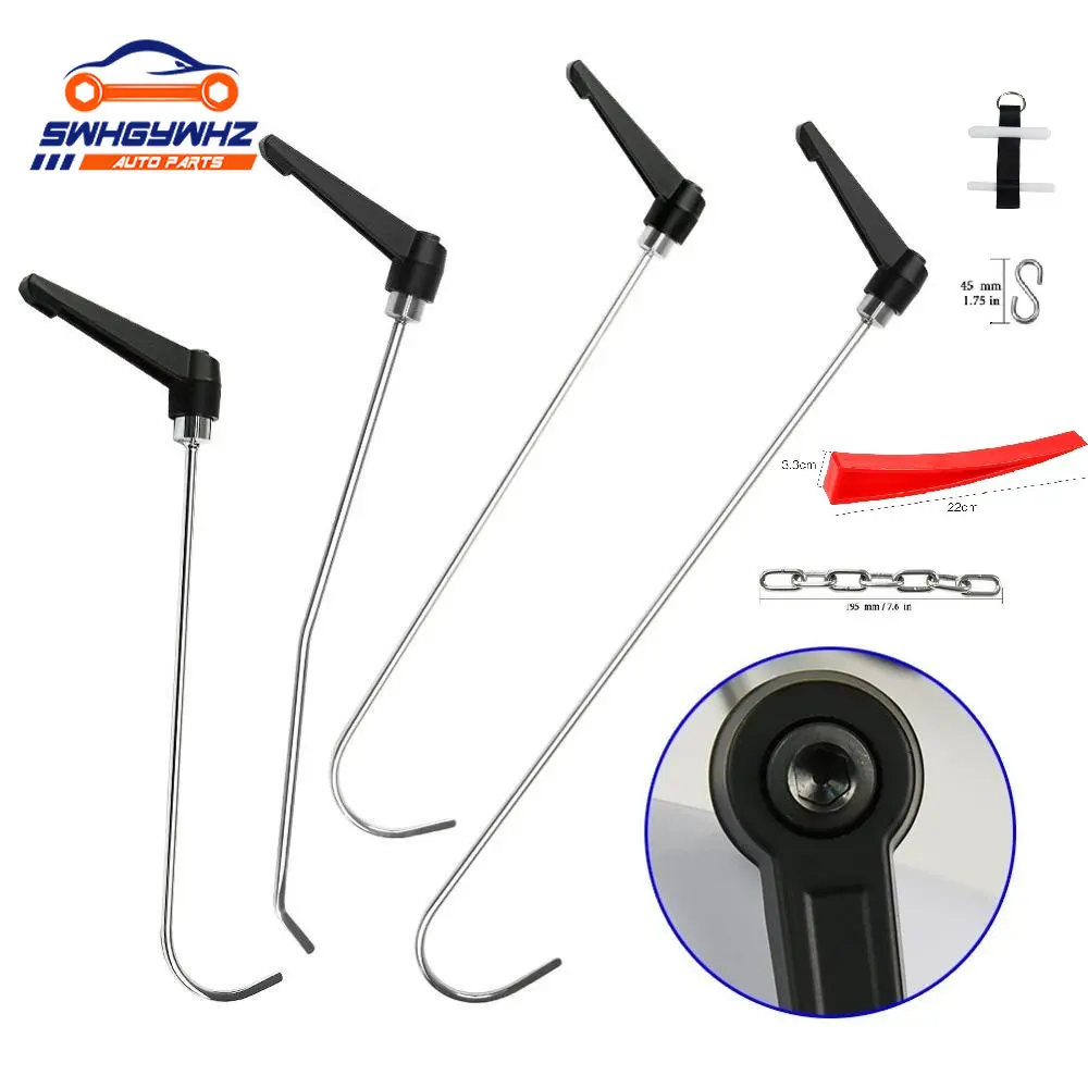 4PCS Newly Design Dent Repair Rods with Adjustment Handle Paintless Dent Repair Tools for Hail Damage Repair Dent Remover